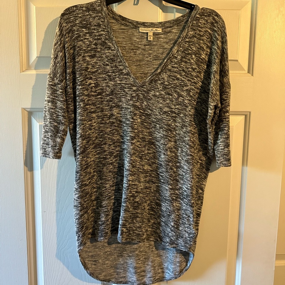 Women's Gray V-Neck Top